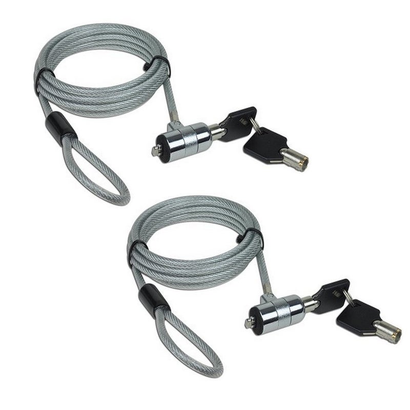 AOMGD 2Pcs 6 feet Laptop Lock Notebook Compatible Security Cable Lock with 2 Keys Two Sets,Suitable for 3 * 7mm Keyholes - Image 1